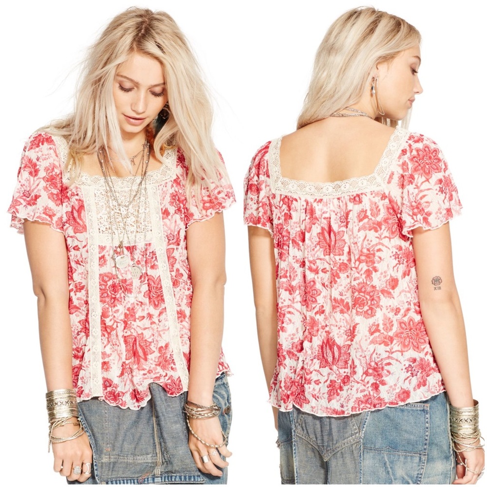 Denim & Supply Ralph Lauren Floral Lace Boho Top